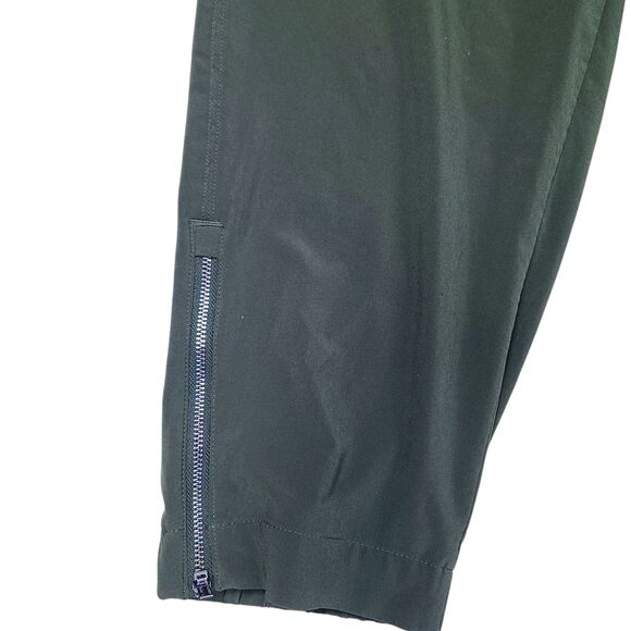 Athleta Pants 16 Olive Green Stretch‎ Pull-On Ankle-Zip Pockets Fitness Travel - Picture 2 of 12